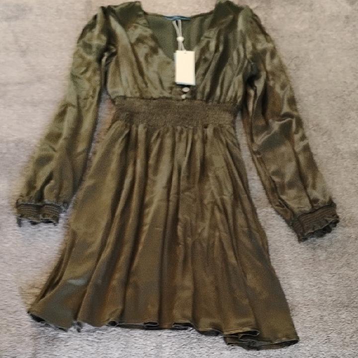 Shore Laguna Long Sleeve Dress Forest Green Nwt